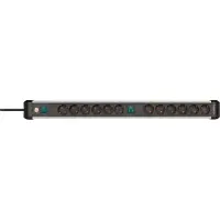 Brennenstuhl Premium-Alu-Line stekkerdoos met 12 stopcontacten schakelaar zwart/grijs (3 meter)