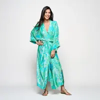 Mart Visser Caroline Tensen Islay Kimono Jurk Groen / Multi