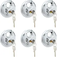 vidaXL Discusloten met sleutels 6 st zilver 9 x 2.8 x 9 cm