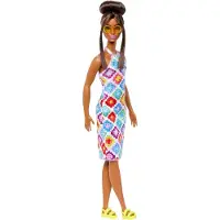 Barbie Fashionistas - Jurk met gekleurd patroon - pop