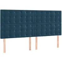 vidaXL Hoofdbord donkerblauw 160x5x118/128 cm fluweel