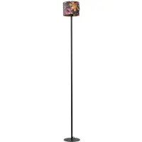 Masterlight Zwarte vloerlamp Venus 175cm met Flower lampenkap