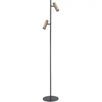 Highlight Vloerlamp Trend 2 Lichts Zwart Met Koper Brons