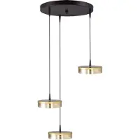 Masterlight 3-lichts hanglamp Imperia Ø 35cm zwart met goud