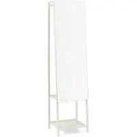 En.casa Garderobespiegel Klilbojle met kledingrek 160x40x35 cm havermout []