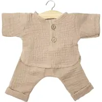Minikane poppenkleding broek en shirt andrea - mokka - 34 cm
