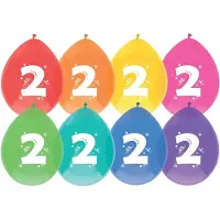Haza 16x Ballonnen 2 jaar - Verjaardag - Kinderfeestje - Leeftijd versiering