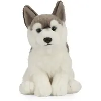 Living Nature Kuscheltier - 24x10 cm - Husky Hund - Grau/Weiß - - One Size - Kuscheltiere