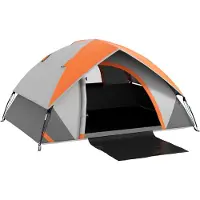 Outsunny -Campingzelt-Polyester, Kunststoff-210L x 150B x 110H cm-Rostrot