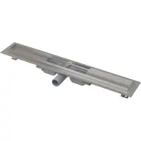 Alca - Douchegoot Low 85 cm, met rand voor geperforeerd rooster, roestvrij staal APZ101-850