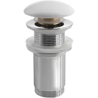 Hak Sapho wastafelafvoer, 5/4 inch, klik-klak, keramische stop, geschikt voor wastafels van 10-50 mm, wit