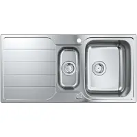 GROHE K500 Roestvrijstalen spoelbak met korfplug
