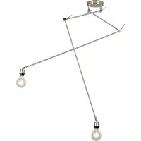 QAZQA Moderne hanglamp staal zonder kap - Blitz II