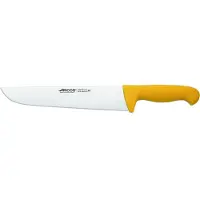 Arcos Fleischmes , model Prof 291800, roestvrij staal Nitrum en mango van ergonomisch geel polypropyleen. Lemmet van 25 cm. Geschikt voor presentatie in een vitrine