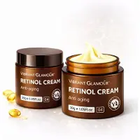VIBRANT GLAMOUR Retinol Crème Set 2 Stuks - Gezichtscrème - Anti-Aging - Anti Rimpel Crème - Nachtcrème met Retinol - 2 × 30 g