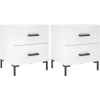 vidaXL Nachtkastjes 2 st 40x35x47,5 cm bewerkt hout wit