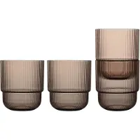 Sagaform Billi waterglas 40 cl 4-pack Bruin
