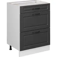 Vicco Keukenonderkast R-Line Antraciet landhuis 60 cm met laden, zonder werkblad, Model 37726