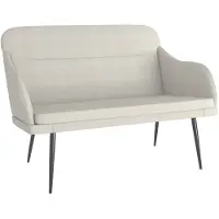 vidaXL Bankje 110x76x80 cm fluweel crèmekleurig