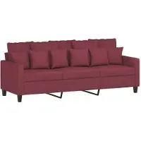 vidaXL Driezitsbank 180 cm stof wijnrood