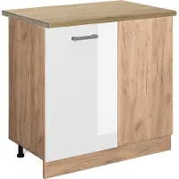 Vicco R-Line Hoekkast – 86 cm, WB Eik Wit Hoogglans