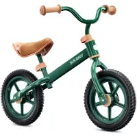 Sun baby Loopfiets voor Kinderen 2 Jaar Molto Strada, max. 30 kg, Loopfietsen met schuimrubberen banden, verstelbaar zadel en stuur, stalen frame - Forest Green