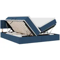 vidaXL Opbergbed met matras met opslag Blauw 200 x 200 cm Kunstleer