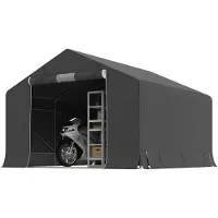 Outsunny Garden Storage Tent-Kunststof, Metaal-300L x 300B x 210H cm-Donkergrijs
