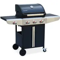 Sweeek - Gasbarbecue 3 branders + 1 zijbrander met zijplanken en thermometer - bazin 3