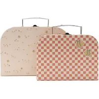 Jollein Speelkoffertje - Speelgoedkoffer - Pretty Picnic - 2 Stuks