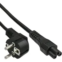 InLine C5 (recht) - CEE 7/7 (haaks) stroomkabel | 3x 0,75mm | zwart | 2 meter