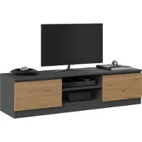 Top E Shop RTV 140 ANTR/ARTIS, Antraciet, Deeltjes-board, Antraciet, Deeltjes-board, 2 schappen, Eiken