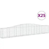 vidaXL Schanskorven 25 st gewelfd 400x30x60/80 cm ijzer