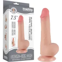 Lovetoy Sliding-Skin - dildo met ballen - realistisch dubbel laag - 20cm
