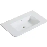 Wiesbaden Laro Wastafel 80x48cm - Solid Surface - Zonder Kraangat - Mat Wit - 8721214109670 - Rechthoekig - Wastafels, Meubelwastafels