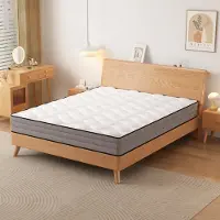 OKWISH Pocketveringmatras 90x200 cm - 7 Zones Met Traagschuim - Ergonomische Ondersteuning - 20 cm Hoog - Wit Grijs