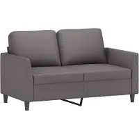 vidaXL Tweezitsbank 120 cm kunstleer grijs