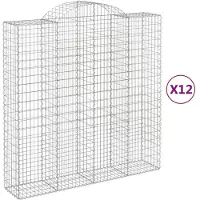 vidaXL Schanskorven 12 st gewelfd 200x50x200/220 cm ijzer