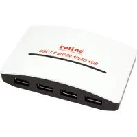Roline USB 3.2 Gen 1 hub "Zwart en Wit", 4 poorten, met voeding