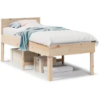vidaXL Bedframe zonder matras massief grenenhout 75x190 cm