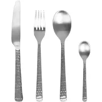 Broste Copenhagen Hune bestek 16-delig Brushed satin hammered