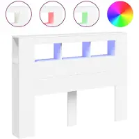 vidaXL Hoofdeinde met LED 140x18,5x103,5 cm bewerkt hout wit
