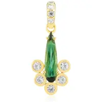 Cavill - Zilveren Hanger 925 Sterling Zilver Verguld - 0 591 ct Indigoliet Peervormig - 0 93 ct Zirkonia - Luxe Druppel Vorm