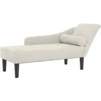 vidaXL Chaise longue met kussen, crèmekleurig, fluweel
