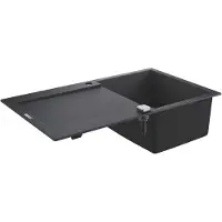 GROHE Spoelbakken - Composiet spoelbak K500 met automatische waste, 86x50 cm, grafiet zwart 31644AP0