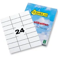 123inkt universele etiketten A4 70 x 37 mm wit (2.400 etiketten) FSC Mix Credit