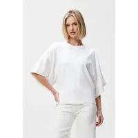 Catwalk junkie Dames Tops & T-shirts Batsleeve Tshirt - Wit - Maat 38