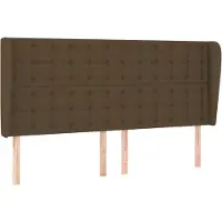 vidaXL Hoofdbord met randen 183x23x118/128 cm stof donkerbruin