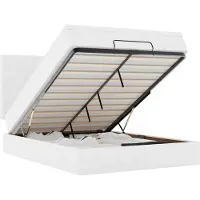 vidaXL Ottoman bed met matras en LED's 140x190cm kunstleer wit