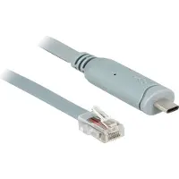 DeLOCK USB-C (m) naar RJ45 (m) seriële RS232 adapter / grijs - 5 meter
